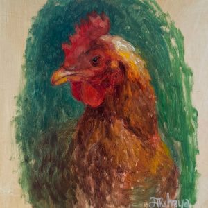 portrait painting of a hen