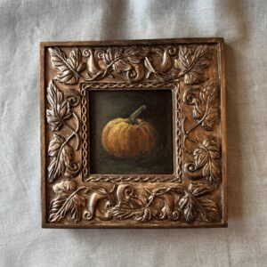 Classic pumpkin in Vintage style Fall frame
