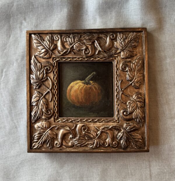 Classic pumpkin in Vintage style Fall frame